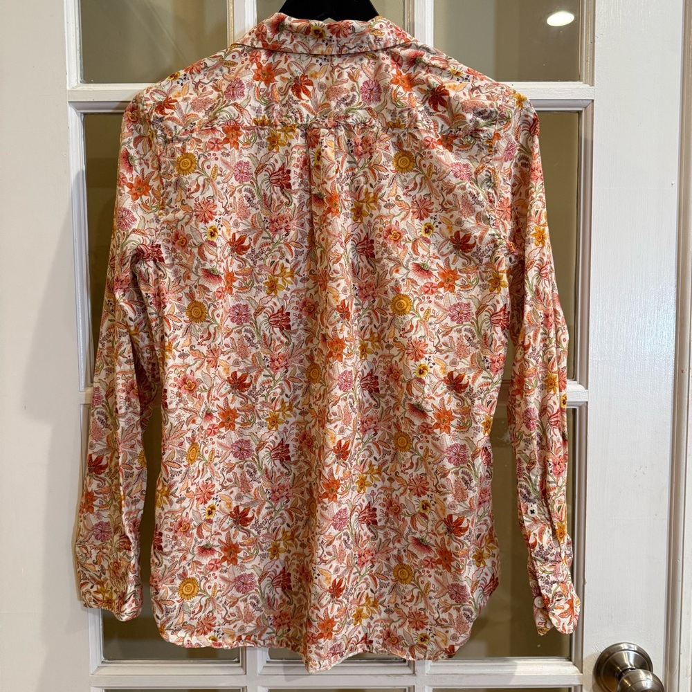 J. Crew Classic Fit Organic Cotton Popover Shirt Liberty Garden of Life Size 4 - Picture 4 of 8